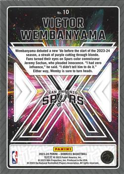 2023-24 Donruss - Great X-Pectations #10 Victor Wembanyama Back