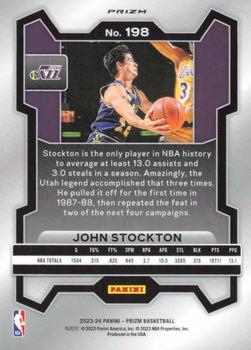 2023-24 Panini Prizm - Prizms Choice Tiger Stripe #198 John Stockton Back