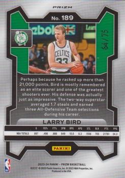 2023-24 Panini Prizm - Prizms Fast Break Purple #189 Larry Bird Back