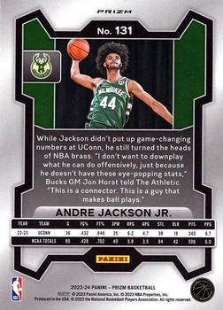 2023-24 Panini Prizm - Prizms Pink Ice #131 Andre Jackson Jr. Back