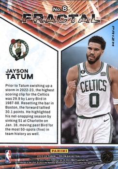 2023-24 Panini Prizm - Fractal Prizms Fast Break #8 Jayson Tatum Back