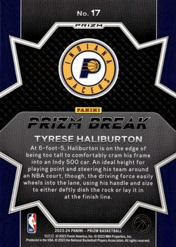 2023-24 Panini Prizm - Prizm Break Prizms Fast Break #17 Tyrese Haliburton Back