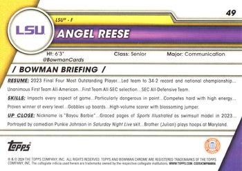 2023-24 Bowman University Chrome Sapphire #49 Angel Reese Back