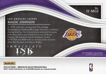 2022-23 Panini Immaculate Collection - Immaculate Ink #II-MGJ Magic Johnson Back