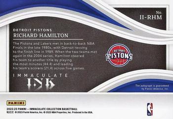 2022-23 Panini Immaculate Collection - Immaculate Ink #II-RHM Richard Hamilton Back