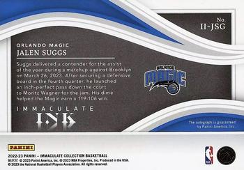 2022-23 Panini Immaculate Collection - Immaculate Ink Gold #II-JSG Jalen Suggs Back