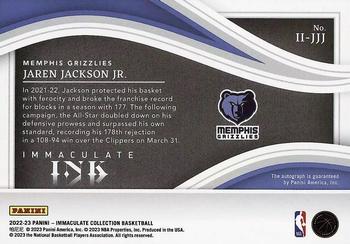 2022-23 Panini Immaculate Collection - Immaculate Ink Red #II-JJJ Jaren Jackson Jr. Back