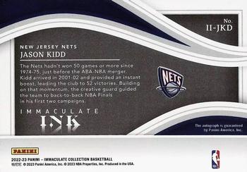 2022-23 Panini Immaculate Collection - Immaculate Ink Red #II-JKD Jason Kidd Back