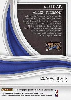 2022-23 Panini Immaculate Collection - Shadowbox Signatures #SBS-AIV Allen Iverson Back