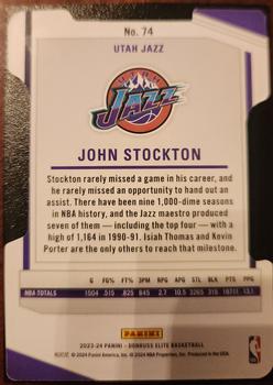 2023-24 Donruss Elite - International Hyper Red #74 John Stockton Back