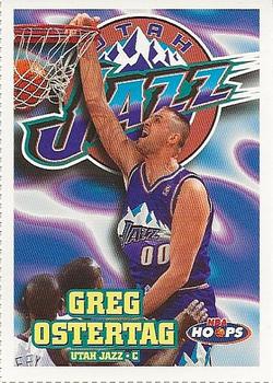 1997-98 Hoops Utah Jazz Team Night Sheet SGA #151 Greg Ostertag Front