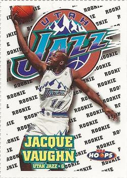 1997-98 Hoops Utah Jazz Team Night Sheet SGA #201 Jacque Vaughn Front