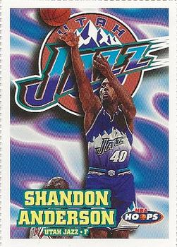 1997-98 Hoops Utah Jazz Team Night Sheet SGA #318 Shandon Anderson Front