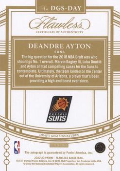 2022-23 Panini Flawless - Draft Gem Signatures Ruby #DGS-DAY Deandre Ayton Back