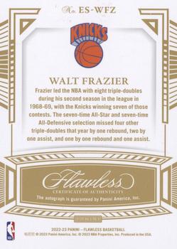 2022-23 Panini Flawless - Excellence Signatures Amethyst #ES-WFZ Walt Frazier Back