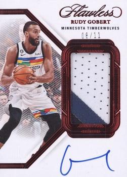 2022-23 Panini Flawless - Vertical Patch Auto Ruby #VPA-RGB Rudy Gobert Front