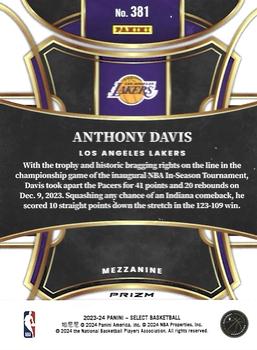 2023-24 Panini Select - Orange Flash Prizms #381 Anthony Davis Back