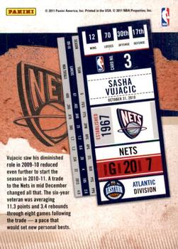 2010-11 Playoff Contenders Patches #3 Sasha Vujacic Back