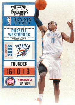 2010-11 Playoff Contenders Patches #29 Russell Westbrook Front