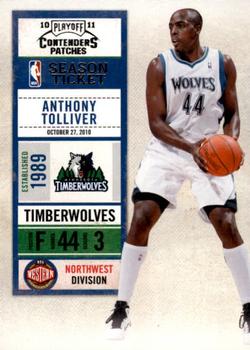 2010-11 Playoff Contenders Patches #32 Anthony Tolliver Front
