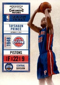 2010-11 Playoff Contenders Patches #72 Tayshaun Prince Front