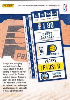 2010-11 Playoff Contenders Patches #80 Danny Granger Back