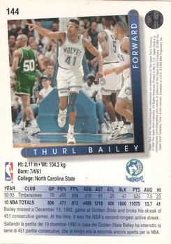 1993-94 Upper Deck Italian #144 Thurl Bailey Back
