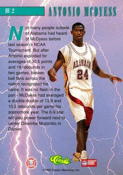 1995 Classic Rookies - Instant Energy #IE2 Antonio McDyess Back