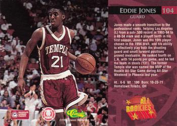 1995 Classic Rookies - Autograph Edition #104 Eddie Jones Back