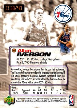 1997 Upper Deck Nestle Crunch Time #CT33 Allen Iverson Back