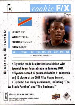 2011-12 SP Authentic #89 Bismack Biyombo Back