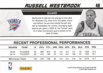 2010-11 Donruss - Production Line Rack Packs #48 Russell Westbrook Back