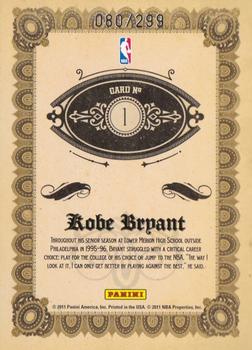 2010-11 Panini Gold Standard - 24-Karat Kobe #1 Kobe Bryant Back