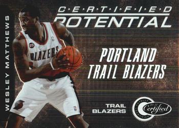 2010-11 Panini Totally Certified - Potential #10 Wesley Matthews Front
