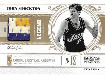 2010-11 Playoff National Treasures - Century Materials Prime #138 John Stockton Front