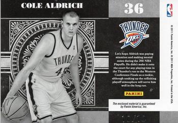 2010-11 Playoff National Treasures - Colossal Materials Prime #36 Cole Aldrich Back