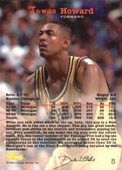 1994 Classic Draft #5 Juwan Howard Back