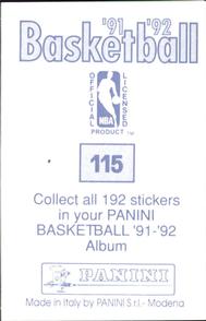 1991-92 Panini Stickers #115 John Paxson Back