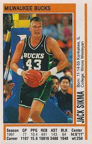 1991-92 Panini Stickers #140 Jack Sikma Front