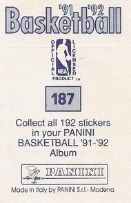 1991-92 Panini Stickers #187 All-NBA 1st Team Back