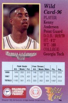 1991-92 Wild Card - 10 Stripe #96a Kenny Anderson Back