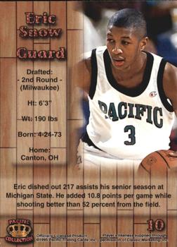 1995 Pacific Prisms #10 Eric Snow Back