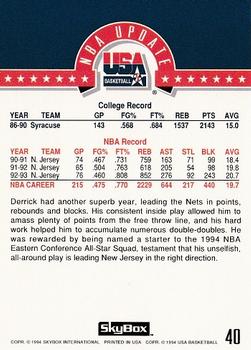 1994 SkyBox USA #40 Derrick Coleman Back