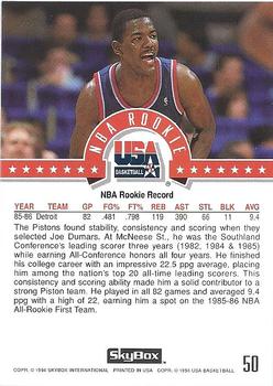 1994 SkyBox USA - Gold #50 Joe Dumars Back