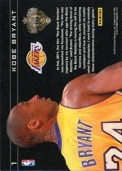 2011-12 Hoops #KB1 Kobe Bryant / Black Mamba Back