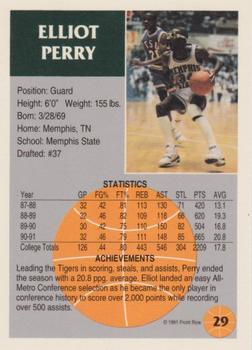 1991 Front Row - Gold #29 Elliot Perry Back