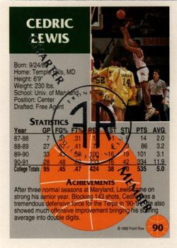 1991 Front Row Update - Silver Charter Member #90 Cedric Lewis Back