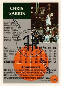 1991 Front Row Update - Silver Charter Member #98 Chris Harris Back
