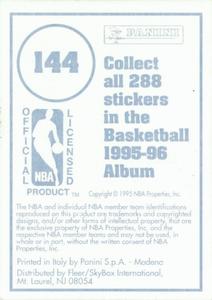 1995-96 Panini Stickers #144 Chris Webber Back