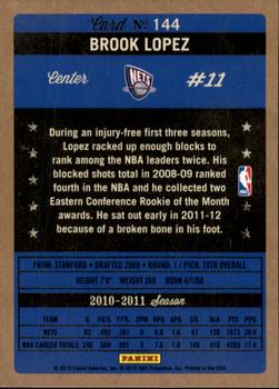 2011-12 Panini Past & Present #144 Brook Lopez Back